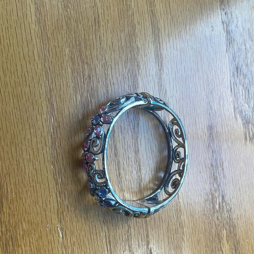 Brighton Silver Platted Hinged Flower Bracelet - image 2